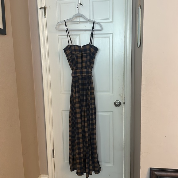 Free people size small plaid, spaghetti, strap, jumpsuit, worn twice - Picture 3 of 3